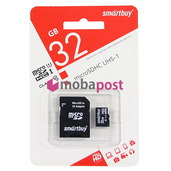 Smartbuy карта памяти micro sdhc 32gb smartbuy class 10 uhs i adp